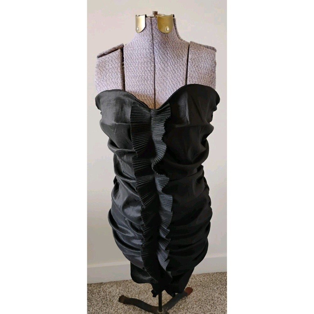 Calvin Klein Black Strapless Formal Ruched Dress NWT Bodycon Coquette Sexy Sz 10